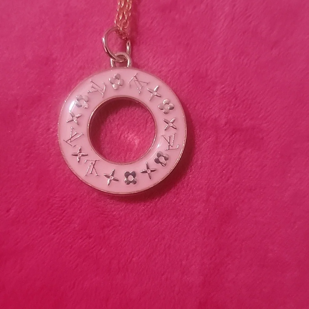 LV Pink And Gold-Tone Double-sided Zipper Pull Charm - Picture 3 of 5